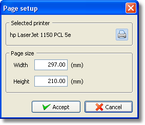Page setup dialog
