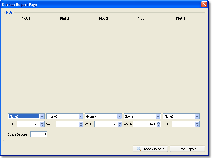 Custom report page dialog