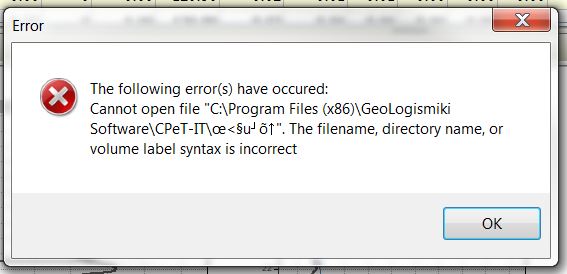 Error message when trying to create a report
