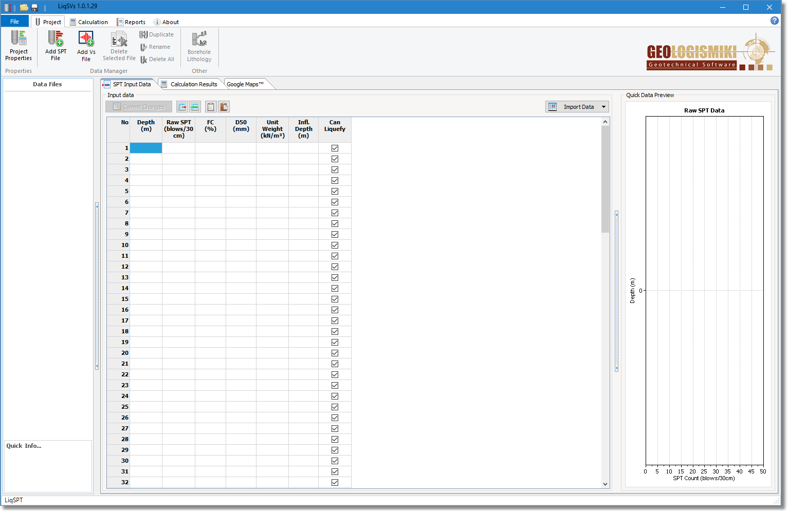 Application main window