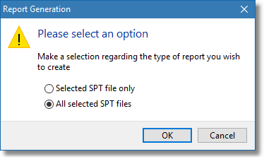 Overall report selection Overall report selection