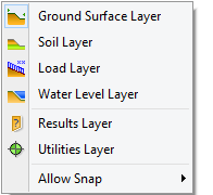 Active layer selection pop up menu